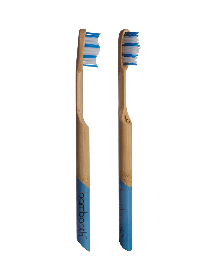 Bambooth® - Sea Blue - Medium Bristles front and side profile