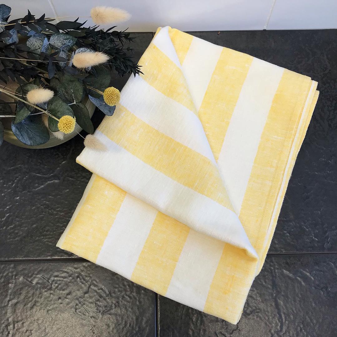 100% Linen Beach/Bath Towel - Philippe - Yellow