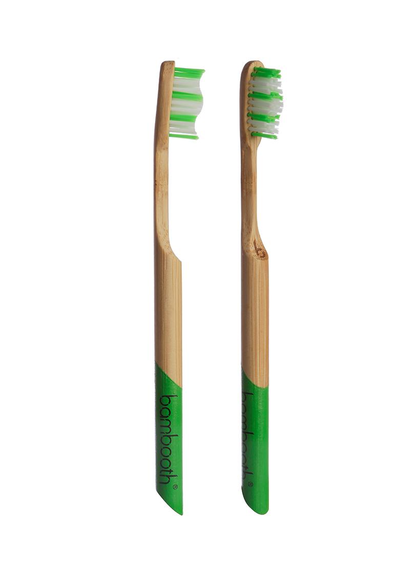 Bambooth® - Forest Green - Soft Bristles front and side profile