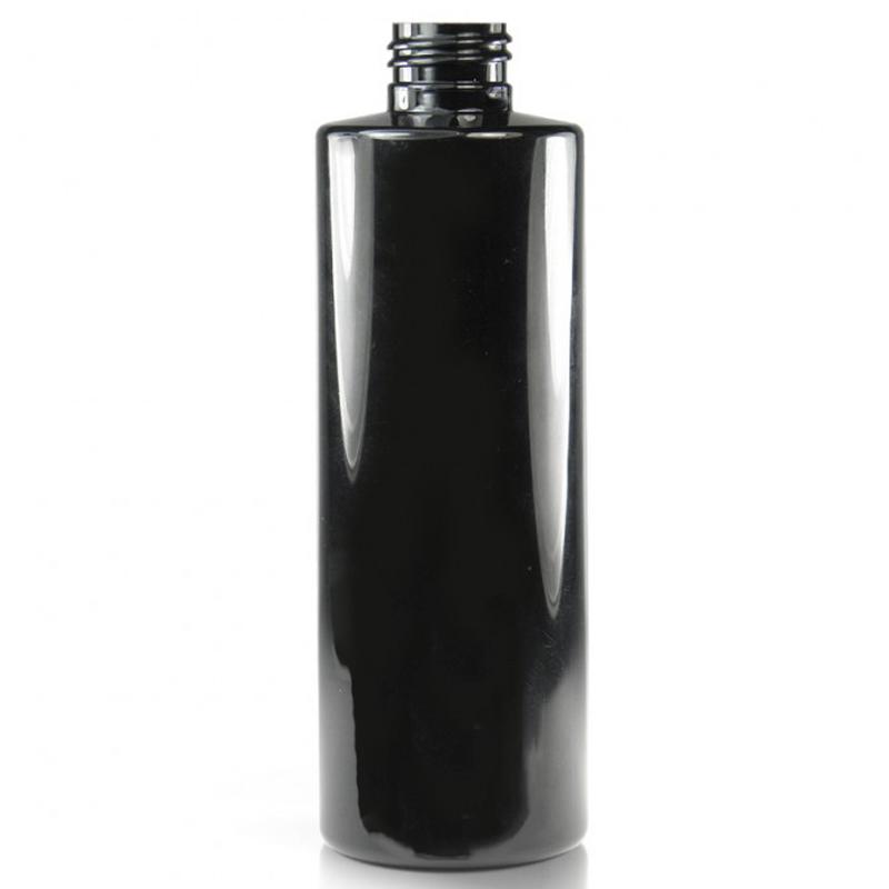 Black shampoo bottle