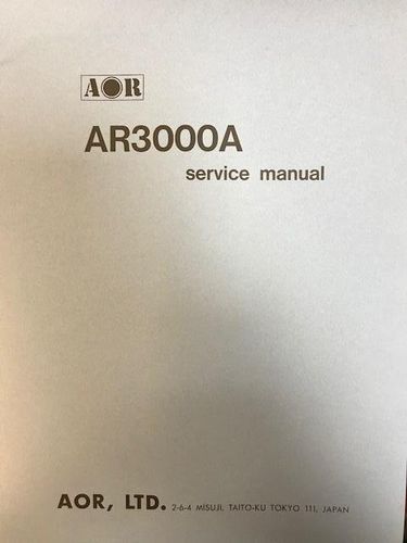 Aor sm-3000a service manual for ar-3000a.