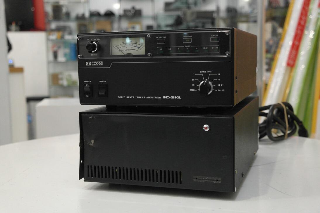 【現状品】ICOM IC-2KL リニアアンプ ＋ 電源IC-2KLPS Icom IC-2KL amplifier solid state linear amplifier and Icom