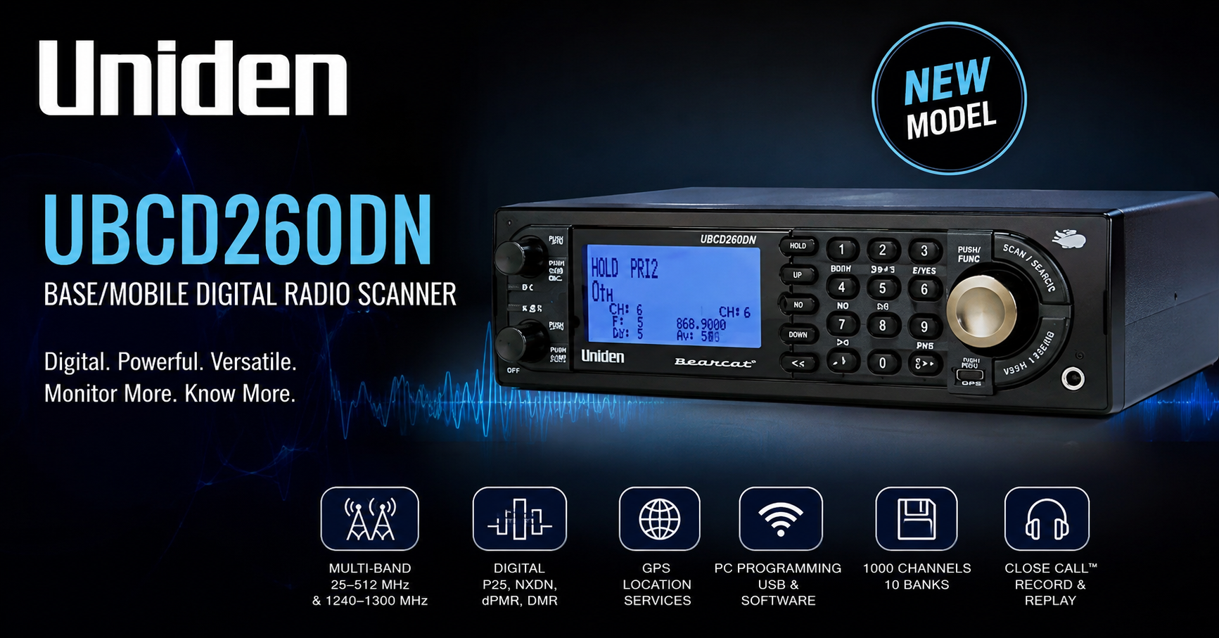 Uniden UBCD260DN DMR NXDN dPMR radio scanner