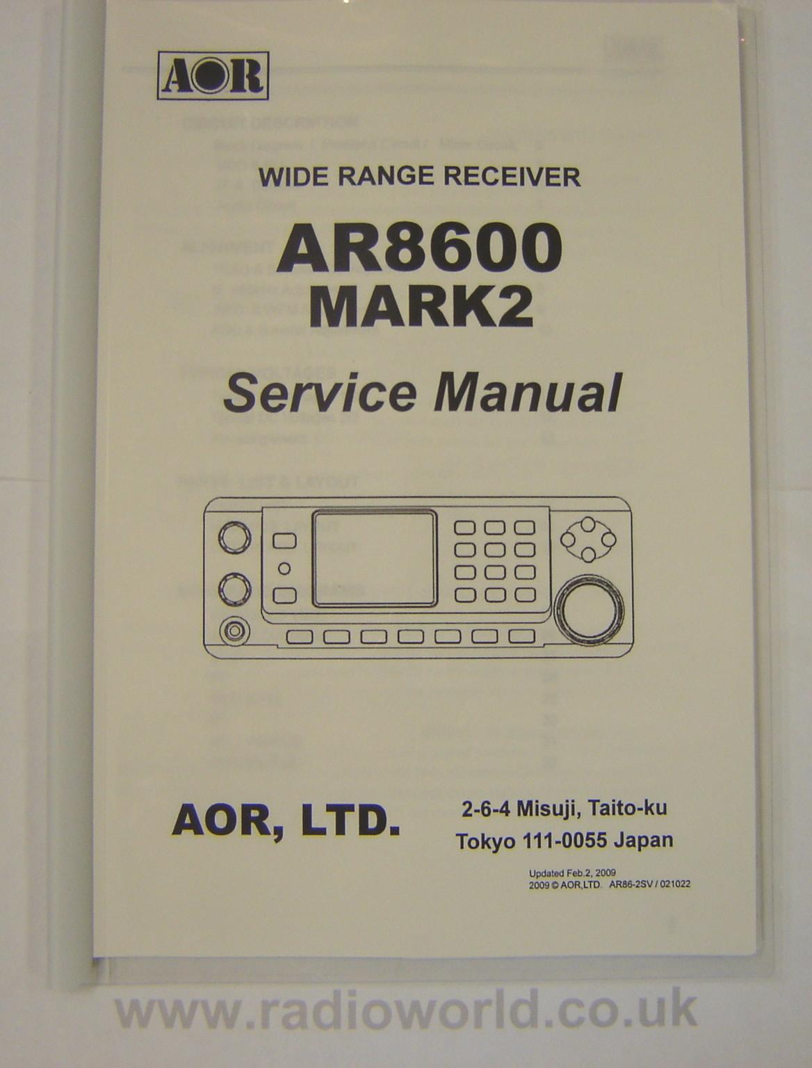 AOR SM-8600-2 Service Manual for AR-8600 Mk2