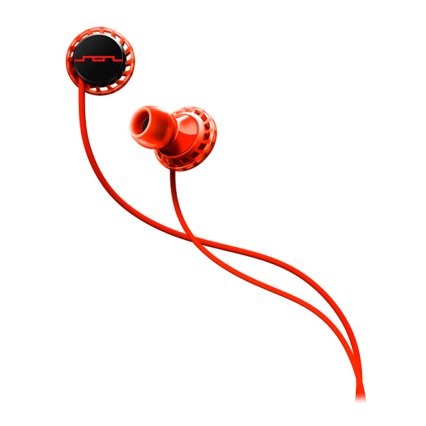 Relays In-Ear 3-Button Headphone Fluoro Red