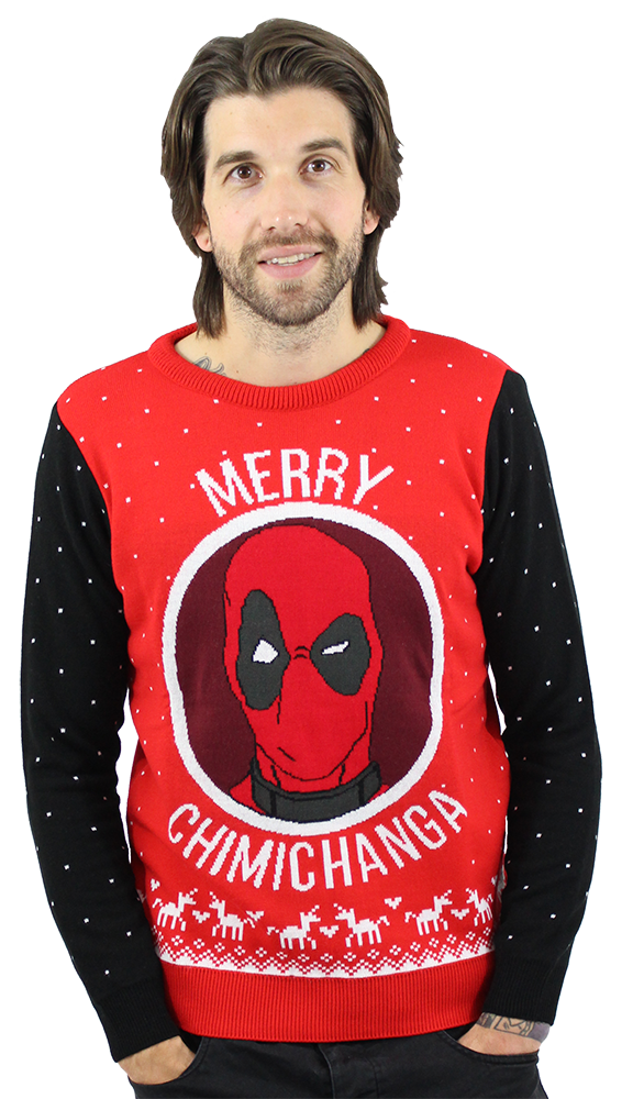 Marvel Official Deadpool Merry Chimichanga Christmas Jumper / Sw
