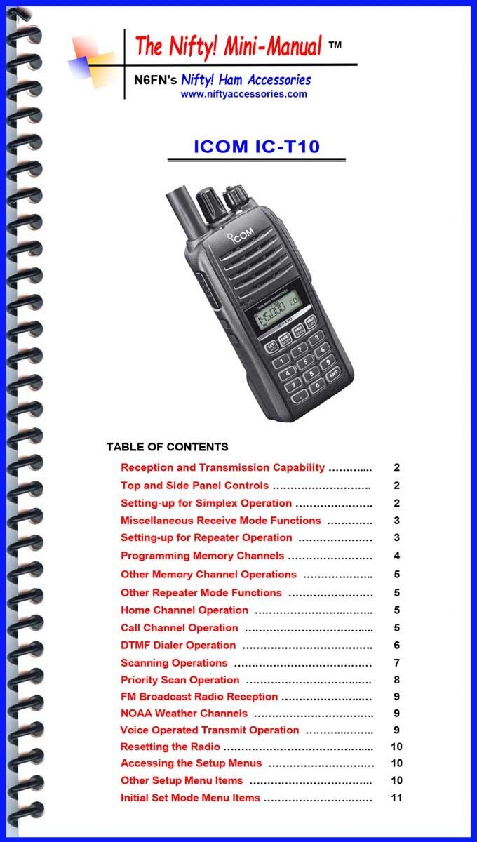 Icom IC-T10 Mini-Manual