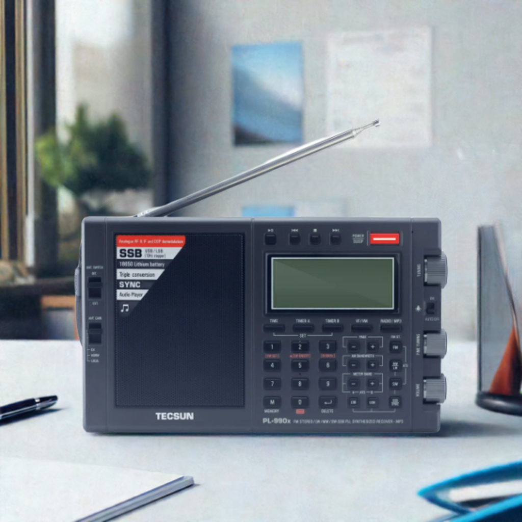 Tecsun PL-990X high-performance shortwave radio.