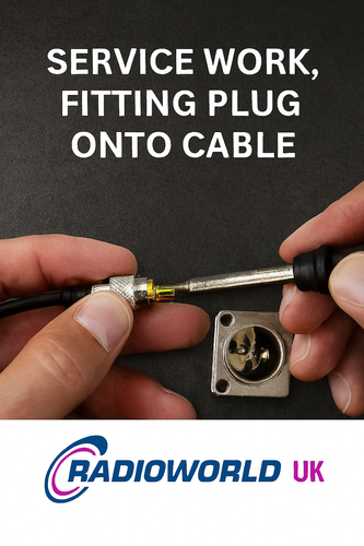 Service work, fitting plug onto cable