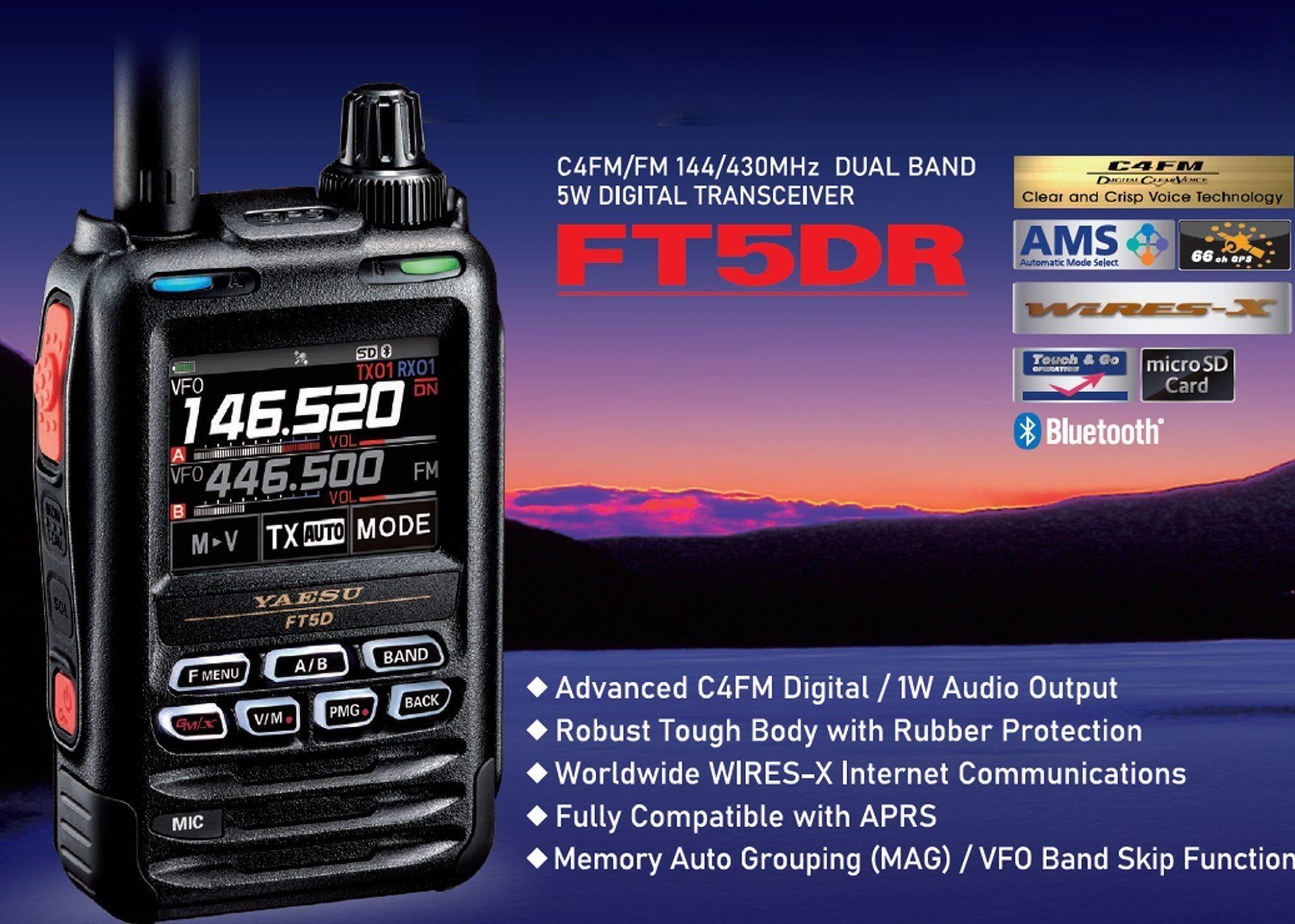 Yaesu FT5DR 5W C4FM/144/430MHz Dual Band Digital handheld