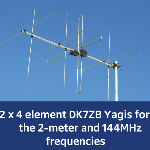 2 x 4 element DK7ZB Yagi antennas mounted on a mast for 2-meter and 144MHz amateur radio use – Radioworld UK