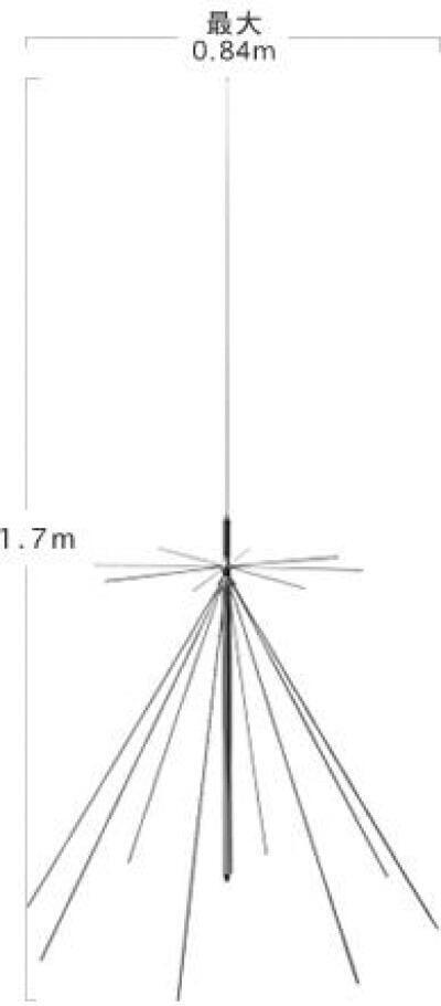 “Diamond D-130M wideband discone antenna with 15m RG58A/U cable and PL-239 plugs for 25–1300MHz reception”