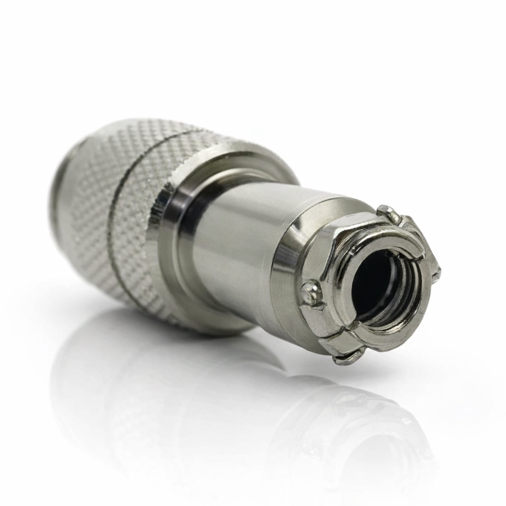 Close‑up of standard 4‑pin mic plug used in CB radios and audio equipment – Radioworld UK
