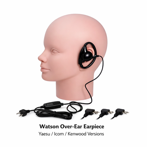 Watson WCT‑321K Lapel Mic & Over‑Ear Earpiece for Kenwood Radios