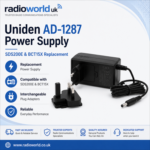 Uniden AD‑1287 Switching Power Supply for SDS200E and BCT15X