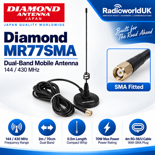 Diamond CR-8900 Quad Band Mobile Antenna – 29/50/144/430MHz