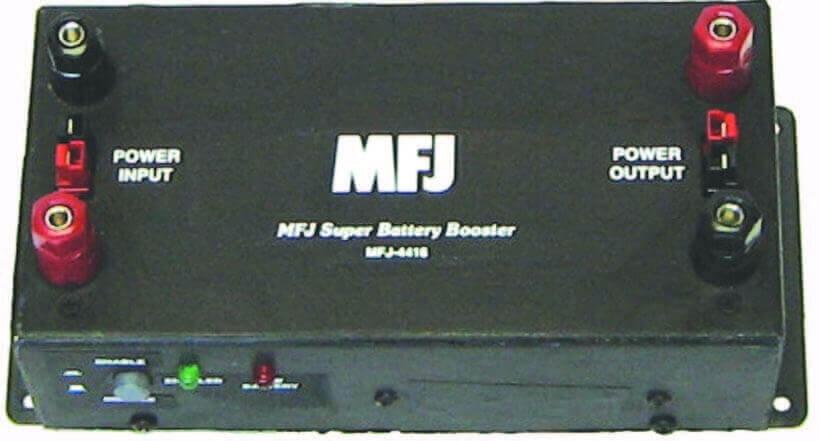 Monitor battery voltage and battery booster output