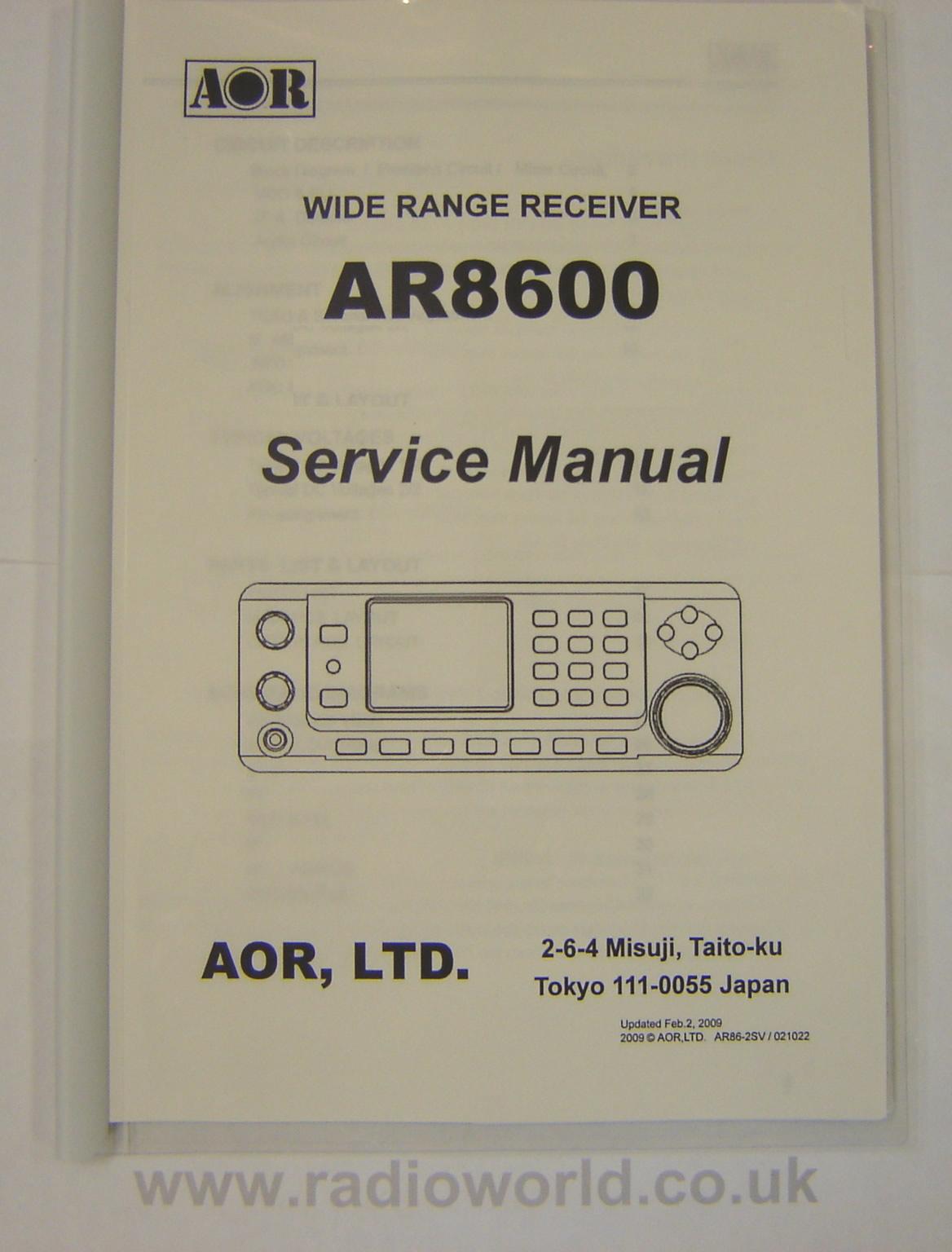 AOR SM-8600 Service Manual for AR-8600