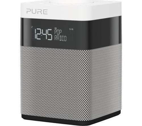 Pure pop mini portable dab+,fm clock radio - grey & white