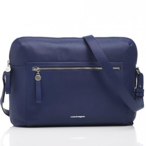 Marshall Bergman 13" Laptop Bag Adria Blue Leather