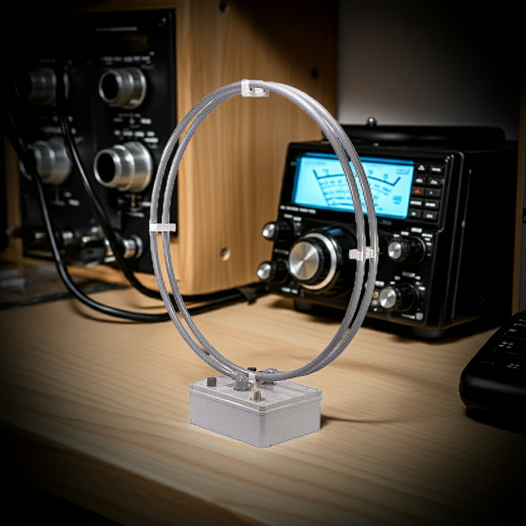 MLA-M V.5 antenna with SO-239 connector and rubber feet base