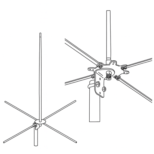 Firestik 2m-ckb antenna 2m base, 5,8 wave, whip 120 cm white, 4 radials - loft antenna