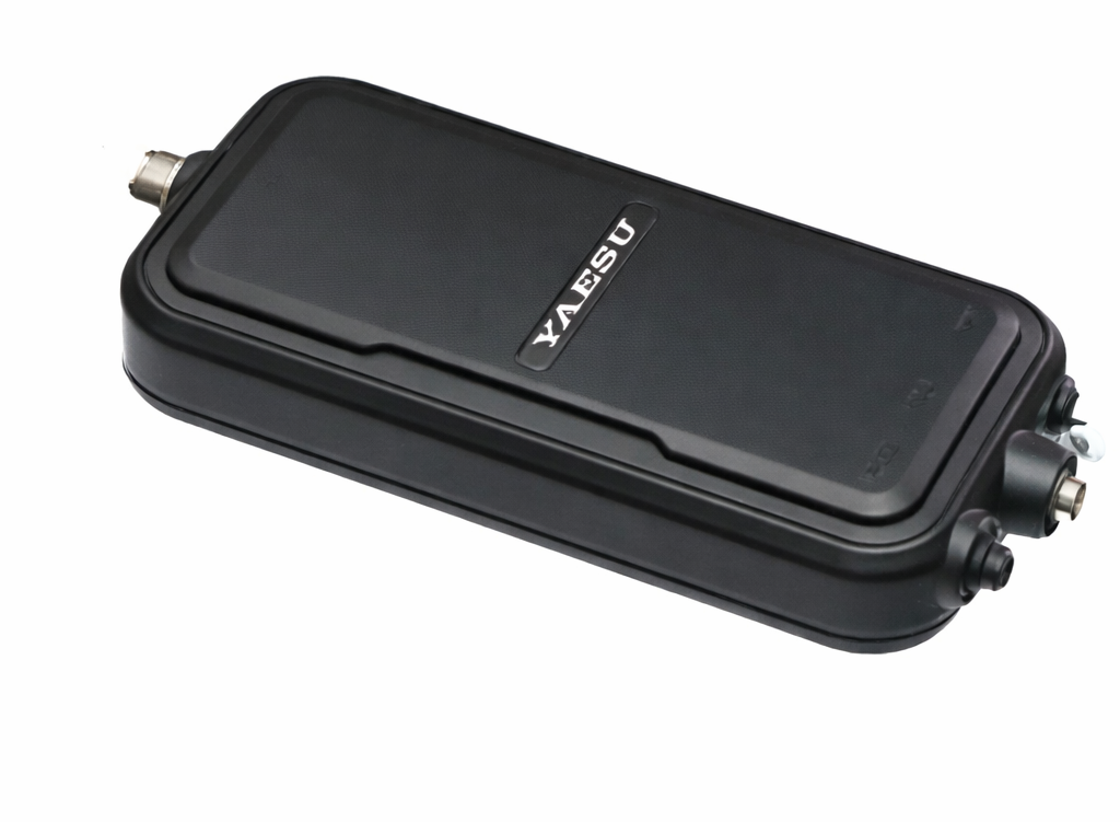 Yaesu FC‑90 compact 10W antenna tuner showing controls and SWR meter – Radioworld UK