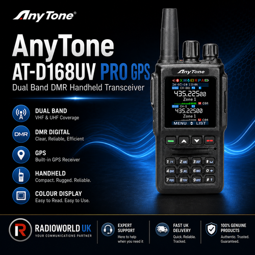 Anytone AT‑D168UV VHF UHF DMR radio with colour display – Radioworld UK
