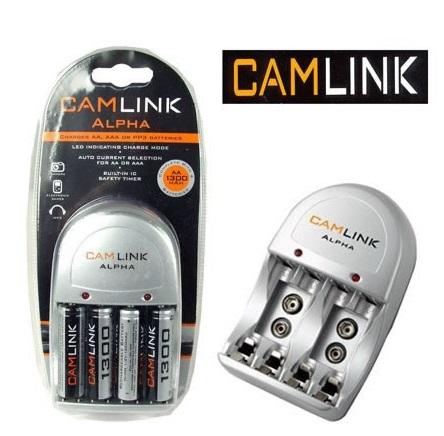 Camlink Alpha AA, AAA, PP3 Battery Charger with LED Charge Mode