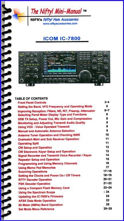 IC-7800 Nifty Mini Manual