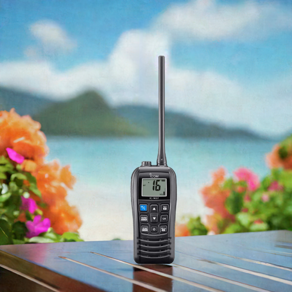 Icom Ic M E Buoyant Marine Vhf Handheld Radio Boasts Watts Of Output