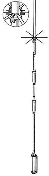 Hustler antenna 4-btv 40-10m vertical 1kw.