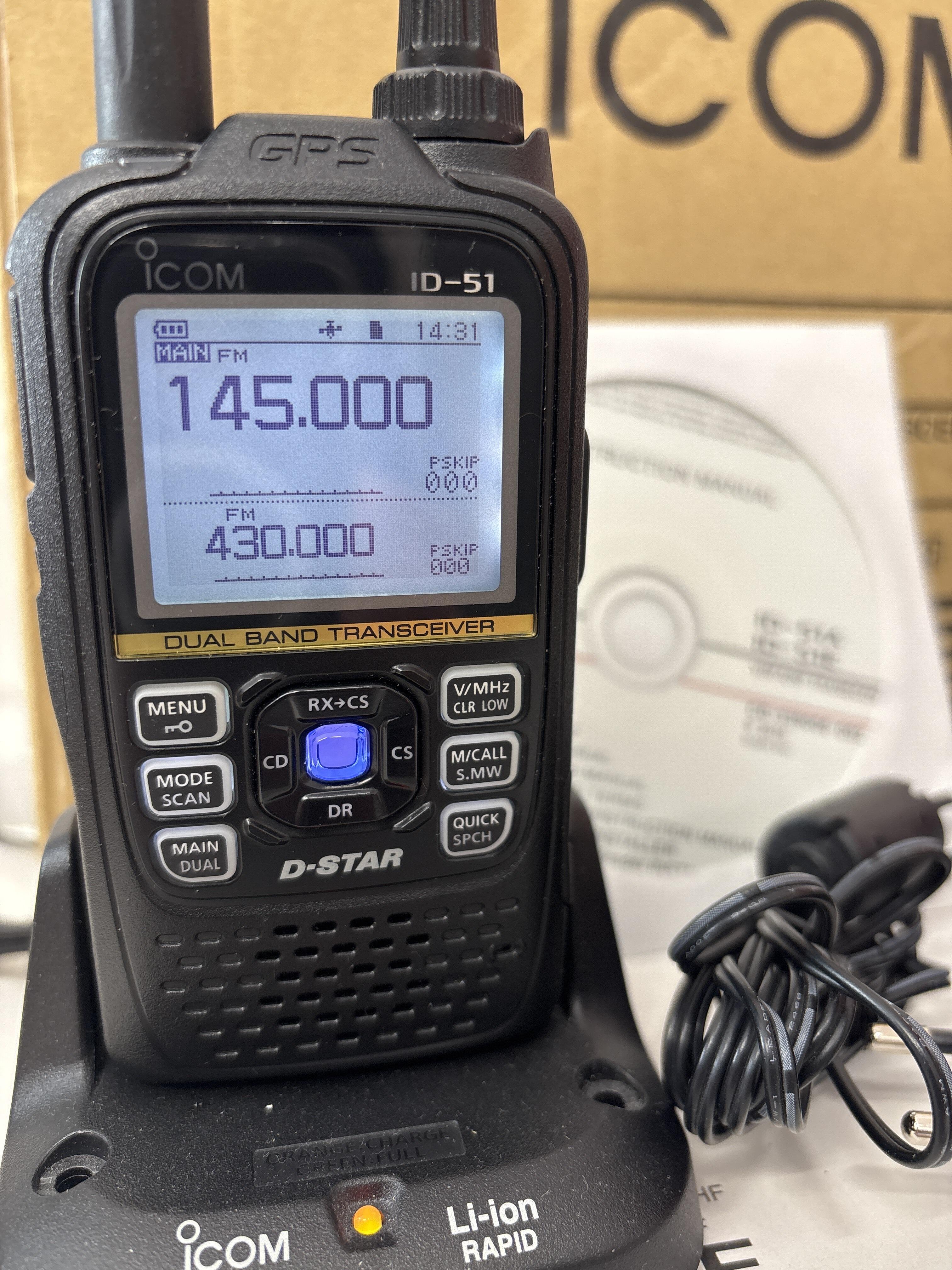 Second Hand Icom IC‑51 PLUS 2 Dual Band D‑STAR Handheld