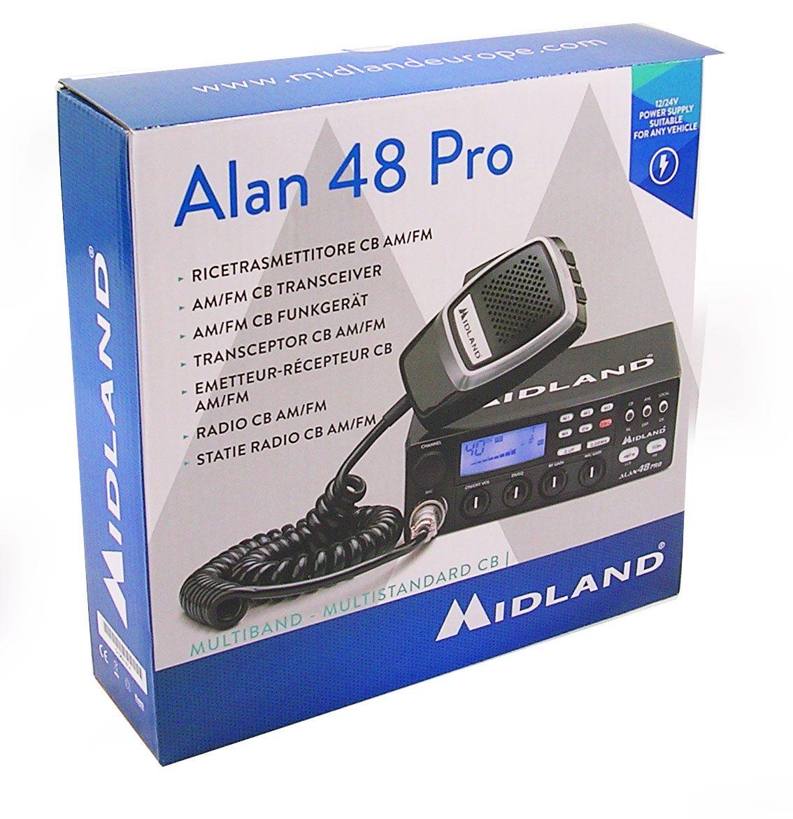 CB Radio Midland Alan 48 PRO Multi Standard Midland AM FM 12V 40 Channel