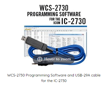 Icom ic-2730 radio software and usb lead