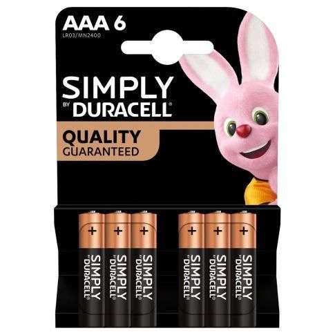 Simply duracell aaa 6pk alkaline batteries