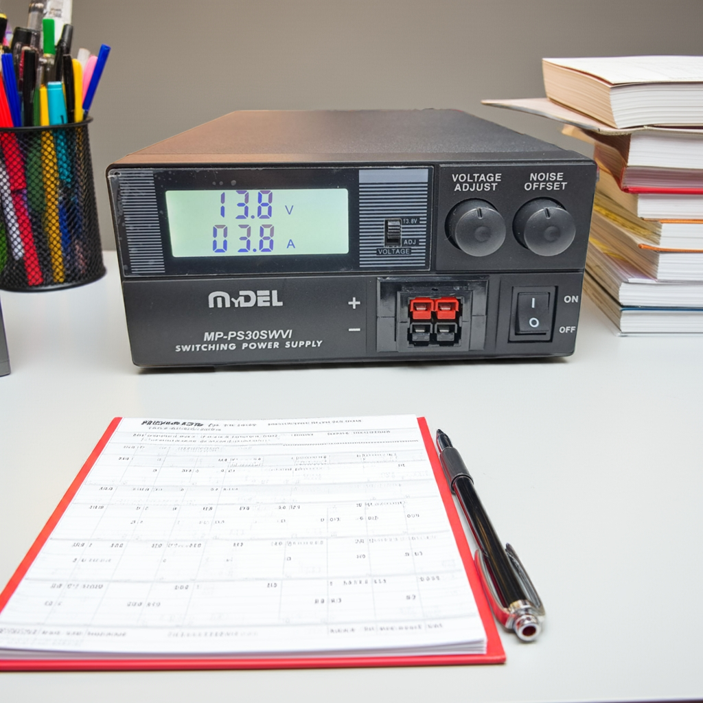 Adjustable DC power supply with short circuit protection