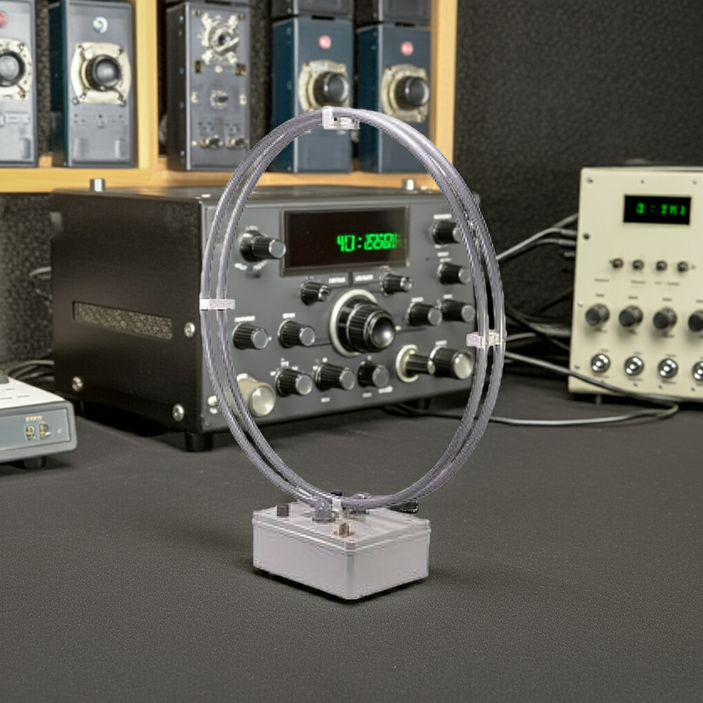 Indoor QRP antenna setup featuring MLA-M V.5 by Looper Systems