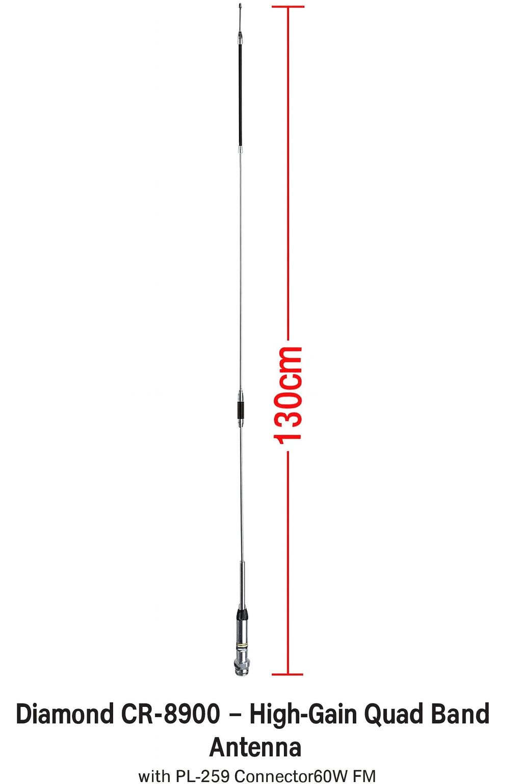 Diamond CR-8900 Quad Band Mobile Antenna – 29/50/144/430MHz