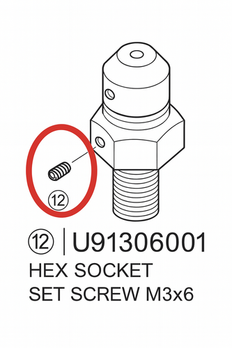 Yaesu U9900191 HEX Socket Set Screw M3x6 – Replacement for U91306001 in ATAS120 Setup
