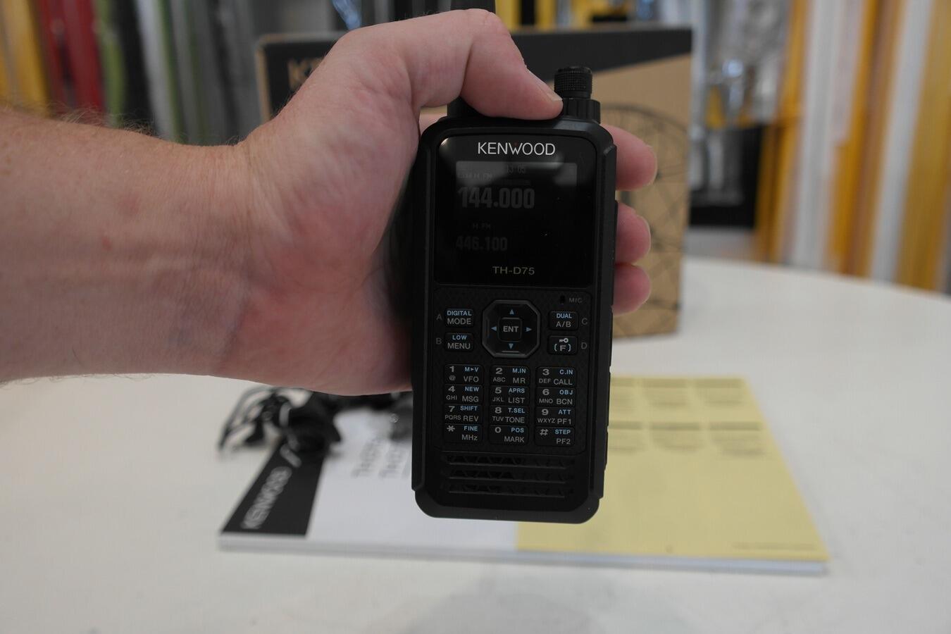 Kenwood TH-D75E colour display and keypad close up