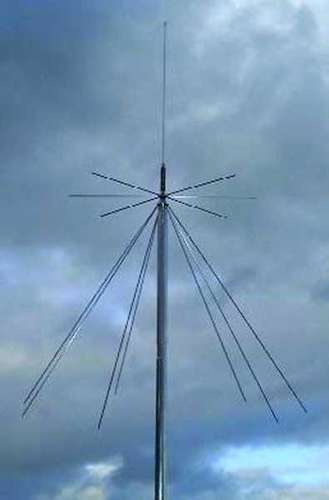 Mfj-1868 25-1300 mhz discone antenna with coaxial cable & mounting