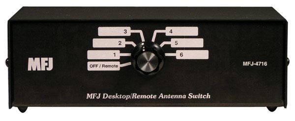 MFJ-4716 - 6-position Desk antenna switch 1.8-150MH