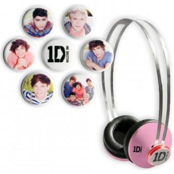 JIVO Headphones One Direction SnapCaps Pink