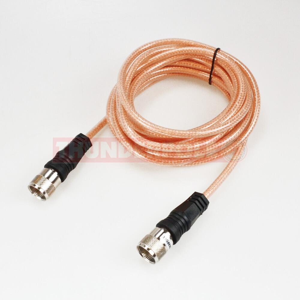 Thunderpole pl259 3.65m patch lead - premium mini 8 clear