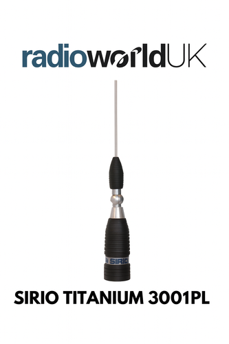 Sirio Titanium 3001PL mobile CB antenna with tiltable joint and PL259 connector