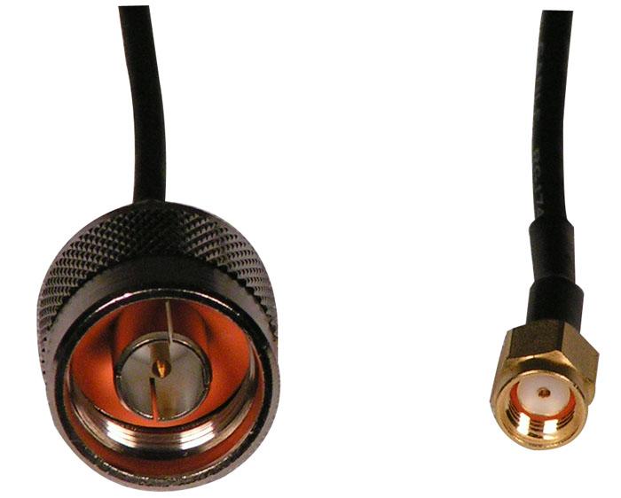 MFJ-5606SR - 6 Foot RG174 Cable w/ N Male and RP-SMA Connectors