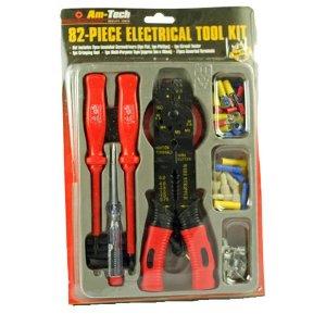 82 piece electrical tool kit comes with a variety of different i