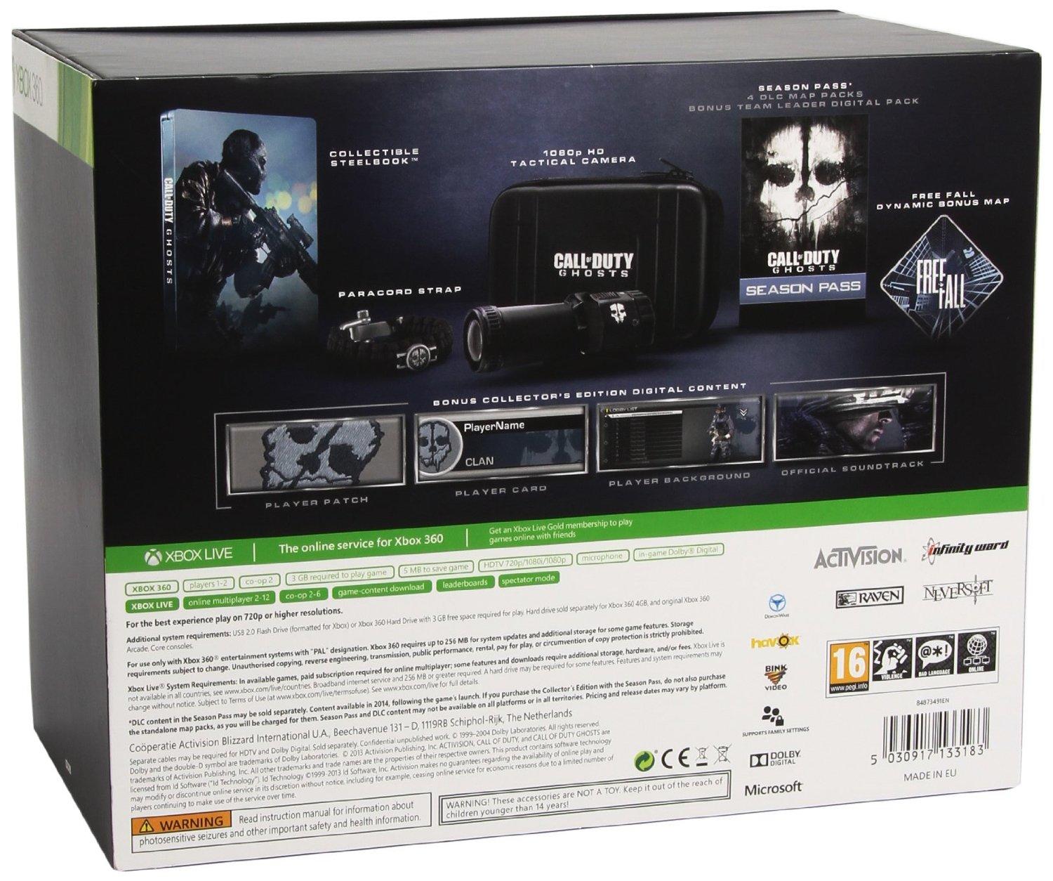 Call of Duty Ghosts Prestige Edition Tactical Camera 1080p HD & Accessories