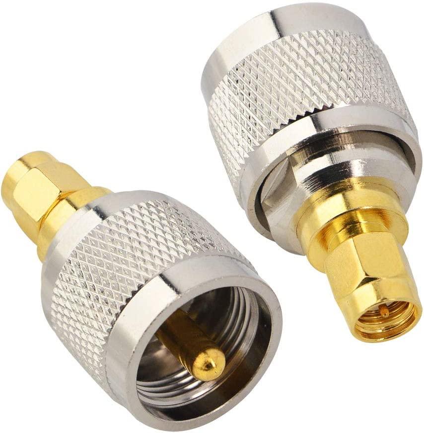 Envistia PL259 UHF Male To SMA Male RF Adapter Barrel Connector - Gold Plated